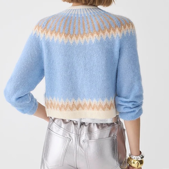 NWT J.CREW Fair Isle cardigan sweater in brushed yarn - Picture 2 of 12